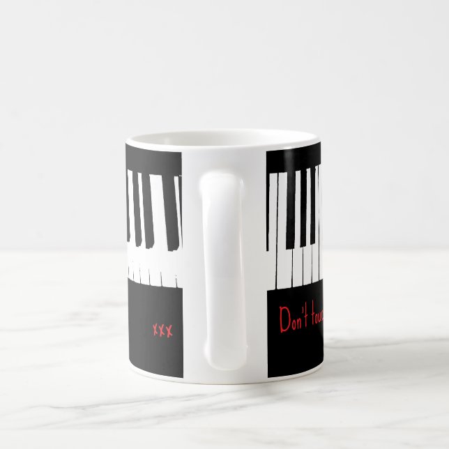 Rör inte – pianotangentdesign kaffemugg (Handtag)