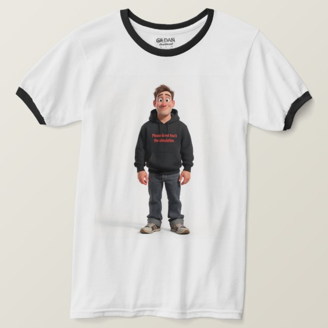 Rör Inte Simulationen Existentiell Meme T-shirt (Design framsida)