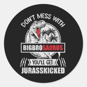 Rör inte storebror Saurus dinosauriefamiljen Runt Klistermärke