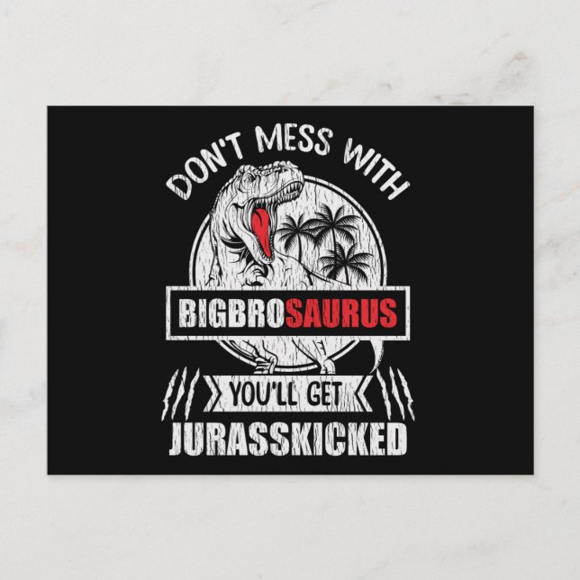 Rör inte storebror Saurus dinosauriefamiljen Vykort (Framsida)