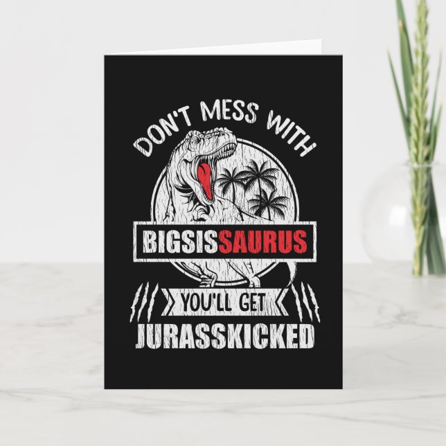 Rör inte syster Saurus dinosauriefamiljen Kort (Framsida)
