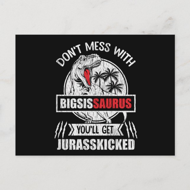 Rör inte syster Saurus dinosauriefamiljen Vykort (Framsida)