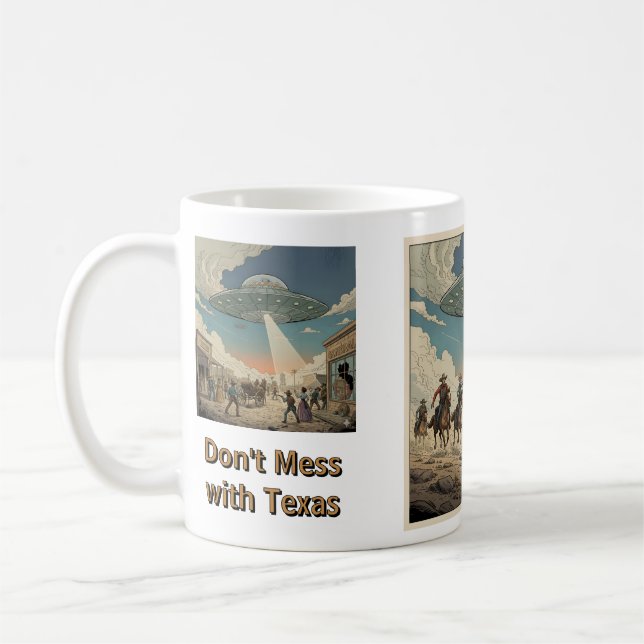Rör inte Texas - Invasionmugg Kaffemugg (Vänster)