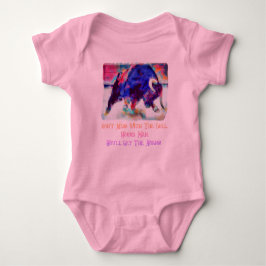 Rör Inte Tjuren Baby Flickan Rosa Ett Stycke T Shirt