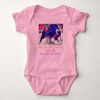 Rör Inte Tjuren Baby Flickan Rosa Ett Stycke T Shirt