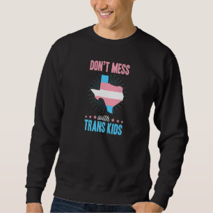 Rör Inte Transbarn Texas Hbtq Allierad Transg Lång Ärmad Tröja