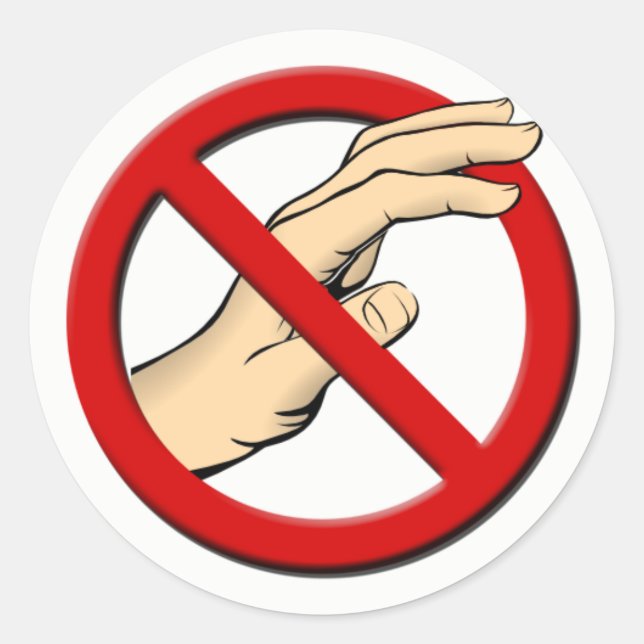 Rör inte vid rund etikett (Framsida)