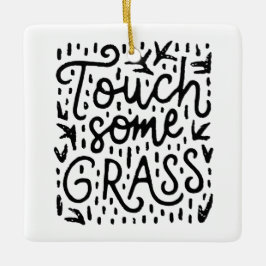 Rör lite gräsklippande mindhet julgransprydnad keramik