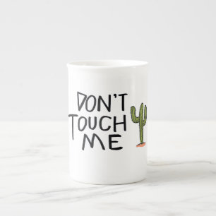 Rör mig inte Cactus Funny Benporslin Mugg