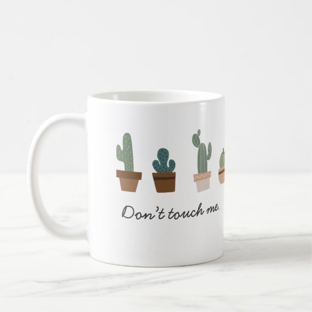 Rör mig inte i Pun Cactus i en Pot Kaffemugg (Vänster)
