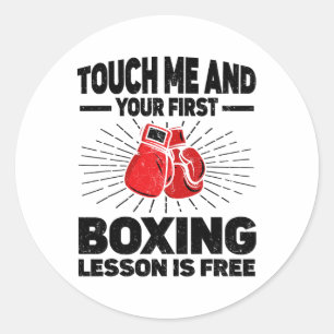 Rör mig och din första boxing Lesson är gratis Runt Klistermärke