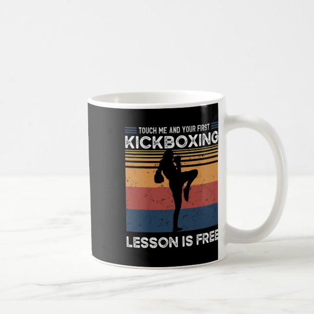 Rör mig och din första kickboxningslektion är grat kaffemugg (Höger)
