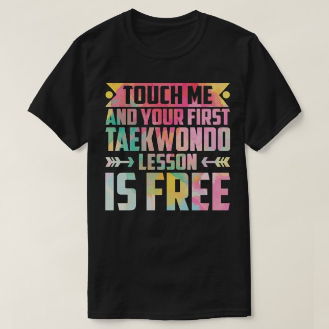 rör mig och din första läxa är gratis. t shirt (Design framsida)