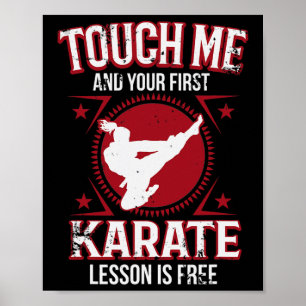 Rör mig och din första lektion är gratis tjejkarat poster