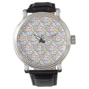 Rör mönster konst modern utseende ren armbandsur