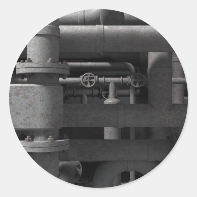 Rör och ventiler runt klistermärke (Framsida)