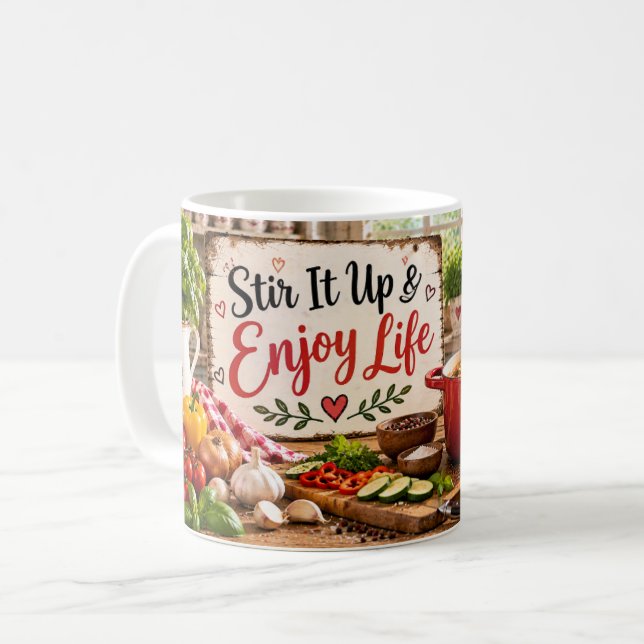 Rör Om Det & Njut Av Livet Kokka Mug Kaffemugg (Framsida vänster)