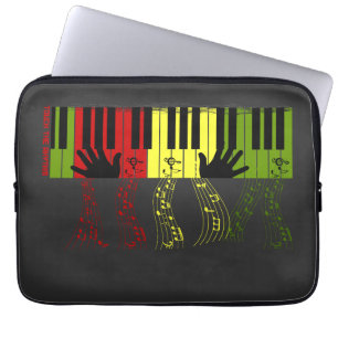 Rör rytmen – Färgrik pianotangent musikkonst Laptop Fodral