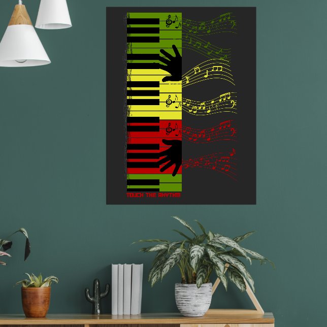 Rör rytmen – Färgrik pianotangentmusikkonst Poster (Vardagsrum 1)