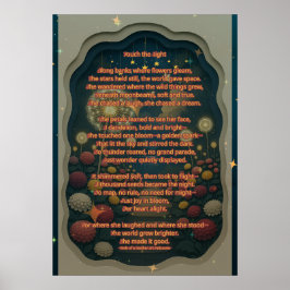 Rör vid Dikt Ljus och skriv ut Poster