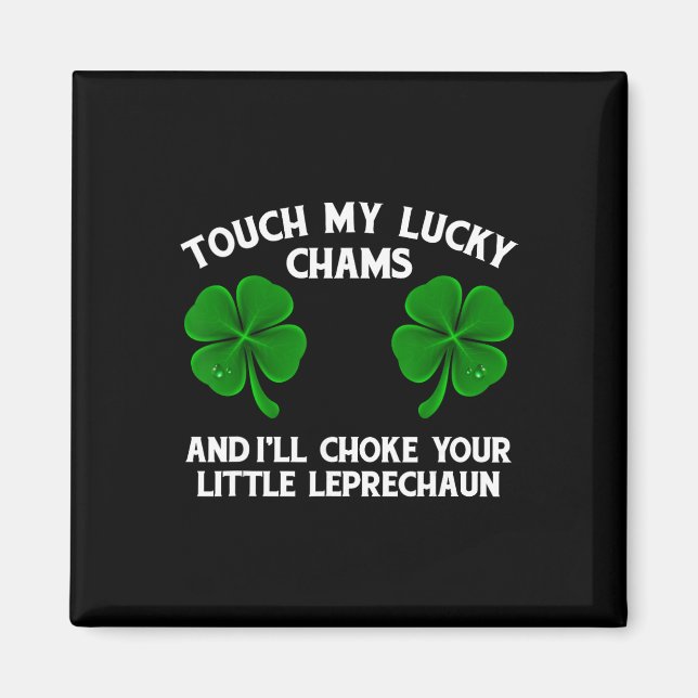 Rör vid min lyckotecken Kul St Patricks Day Humor  Magnet (Framsidan)