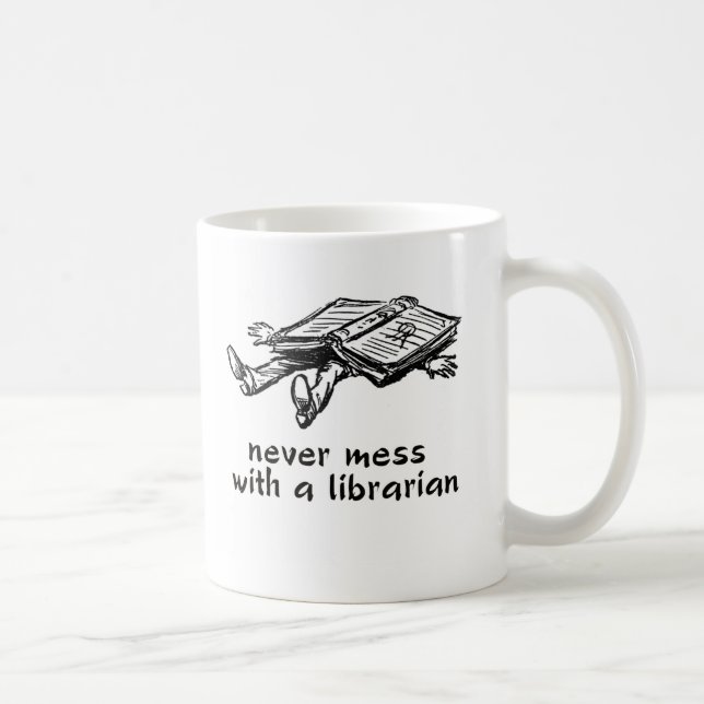 Röra aldrig med en bibliotekarie 2,0 kaffemugg (Höger)