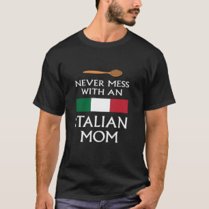 Röra aldrig med en italiensk mamma rolig mamma sto t shirt