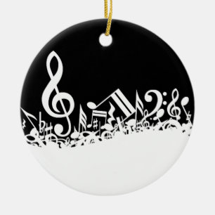 Röra av musikaliska symboler julgransprydnad keramik