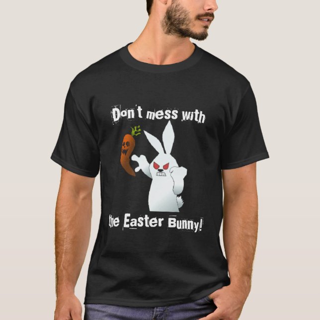 Röra inte med den tokiga kanindesignen för tee shirt (Framsida)