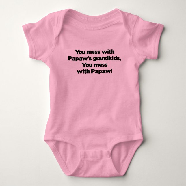 Röra inte med papaw'sens barnbarn t-shirt (Framsida)