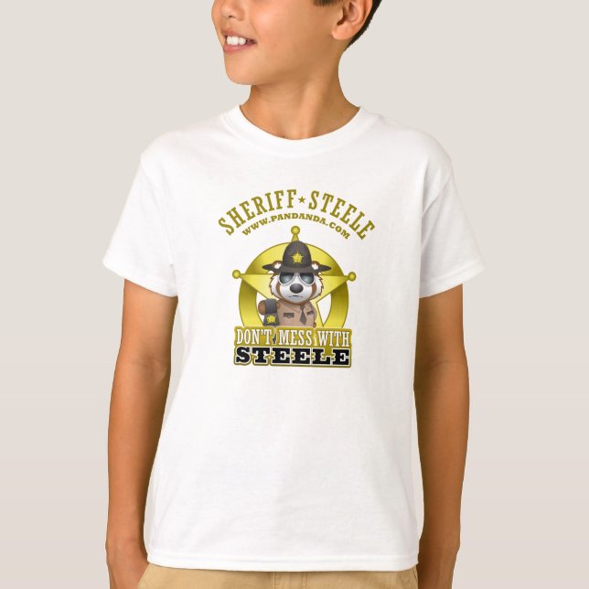 Röra inte med Steele (sheriffen Steele) Tee Shirt (Framsida)