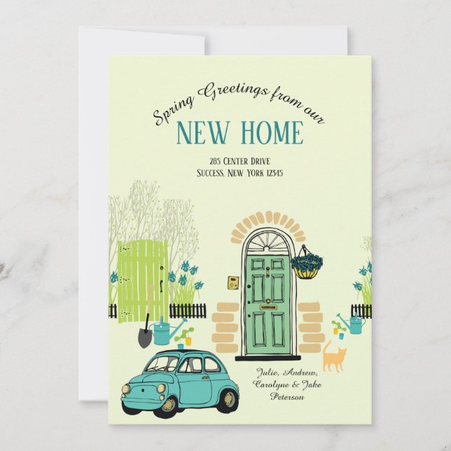 Röra meddelande för vårytterdörr inbjudningar (Framsida)