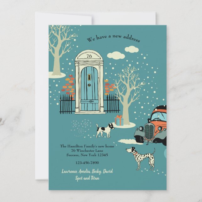 Röra meddelande för vinterytterdörr inbjudningar (Framsida)