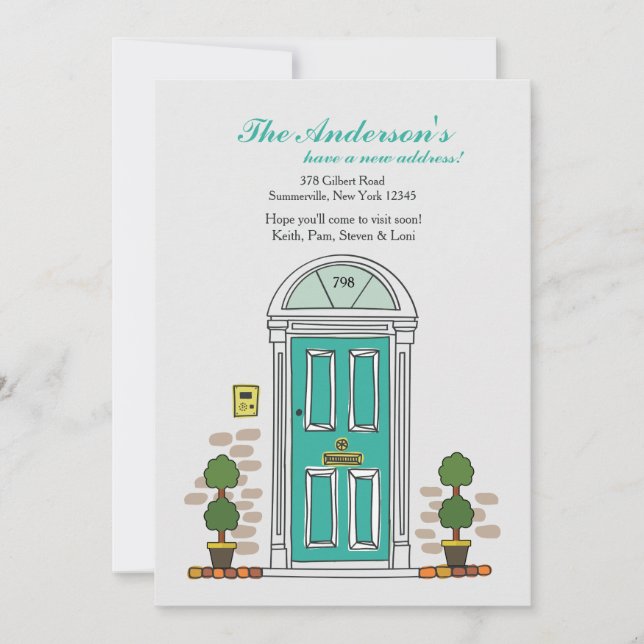 Röra meddelande för ytterdörr inbjudningar (Framsida)