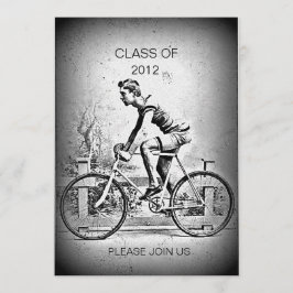 Röra på l cyklist som cyklar studentfesten inbjudningar