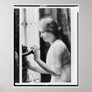 Röra porträtt av Helen Keller en staty Poster