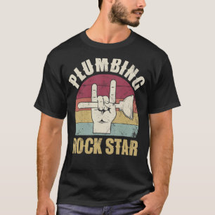 Rörande rockstjärna, roligt rörmokare, toalettkolv t shirt