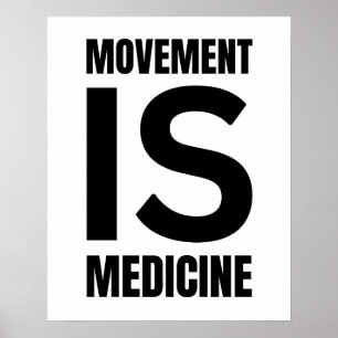 Rörelse är medicin, träning, gym poster, motion poster