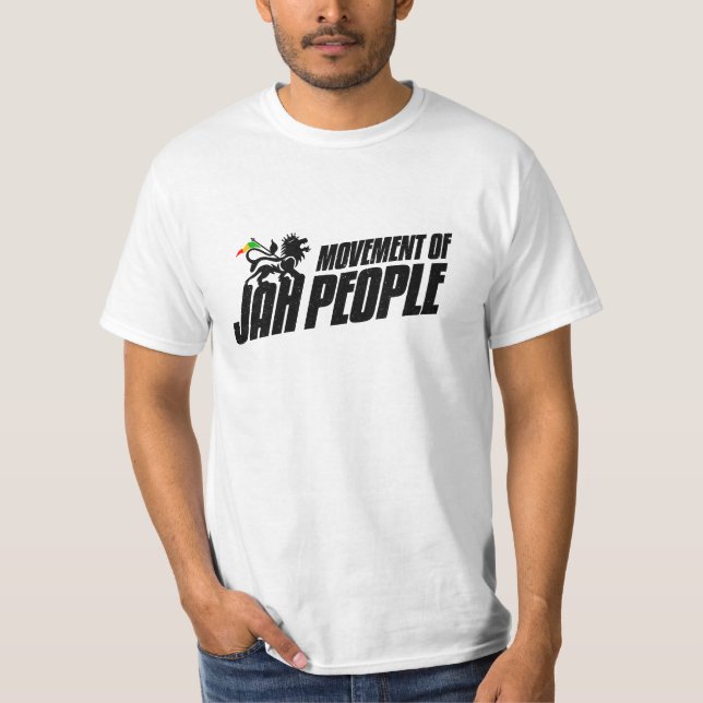 Rörelse av Jah People Rasta Lejon om Judah Reggae T Shirt (Framsida)