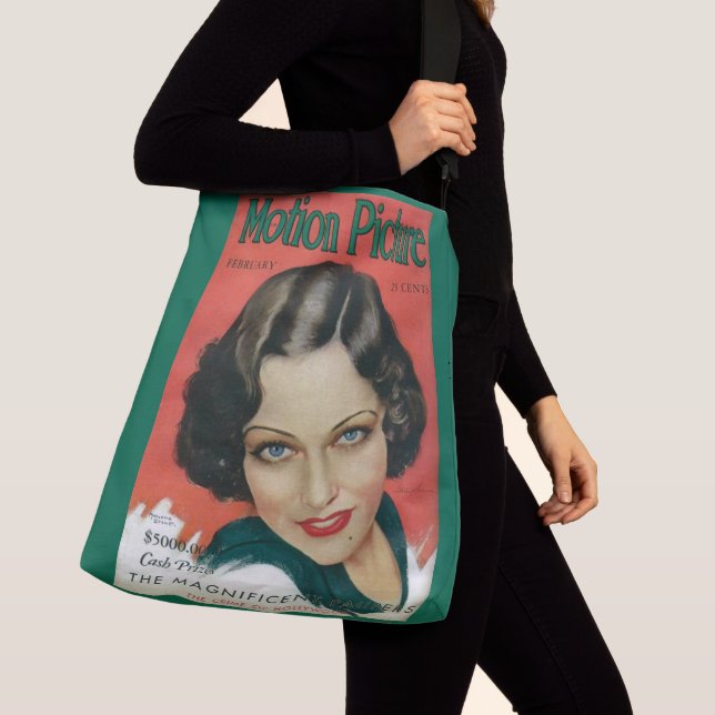 Rörelse Bild februari 1931 Gloria Swanson täckmant Axelväska (Närbild)