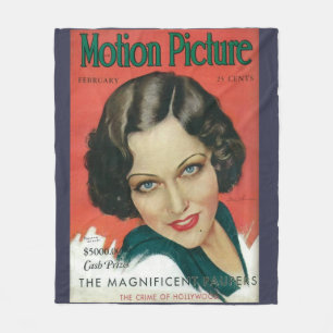 Rörelse Bild februari 1931 Gloria Swanson täckmant Fleecefilt