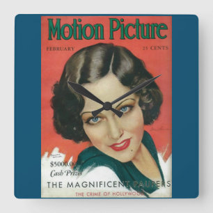 Rörelse Bild februari 1931 Gloria Swanson täckmant Fyrkantig Klocka