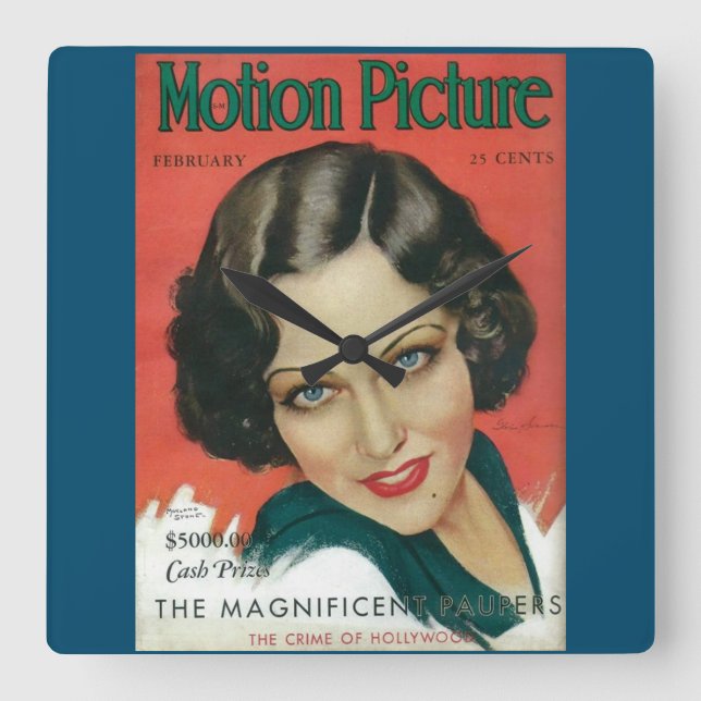 Rörelse Bild februari 1931 Gloria Swanson täckmant Fyrkantig Klocka (Framsida)