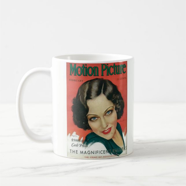Rörelse Bild februari 1931 Gloria Swanson täckmant Kaffemugg (Vänster)
