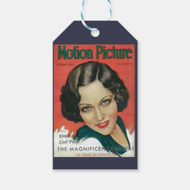 Rörelse Bild februari 1931 Gloria Swanson täckmant Presentetikett (Framsidan)