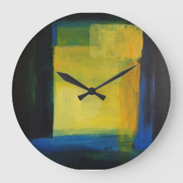 ""Rörelse" Blå och Gult (stor) väggklocka