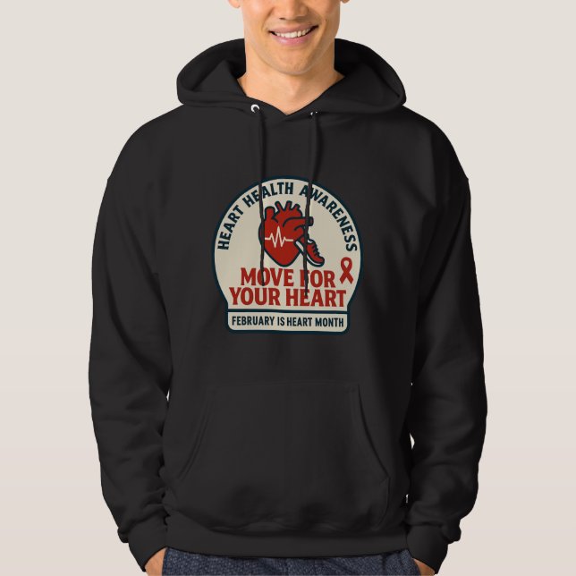 Rörelse För Medvetenhet Om Hjärt Hälsa Hoodie (Framsida)