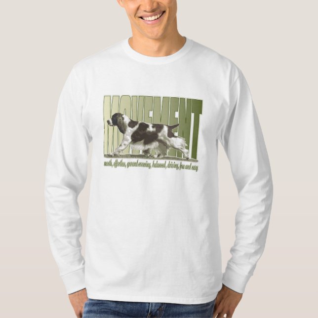 Rörelse för Spaniel för engelsk Springer T-shirt (Framsida)