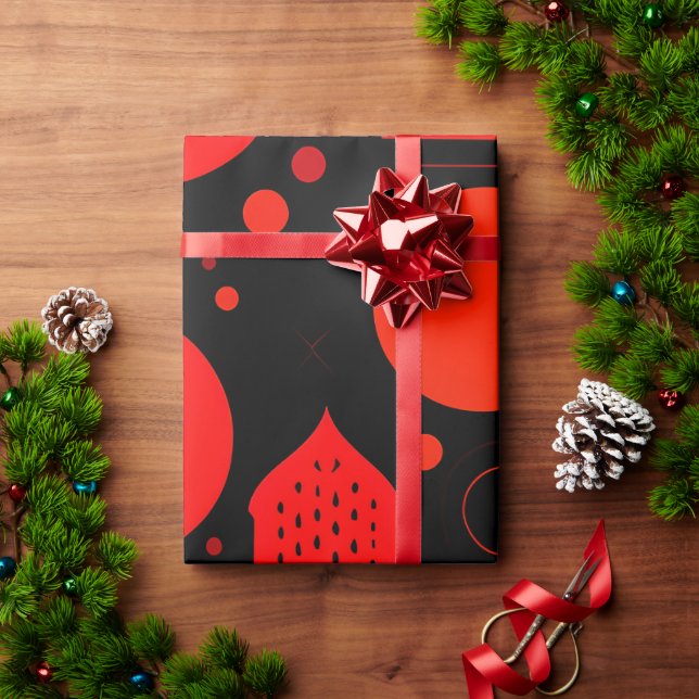 Rörelse-grafikcirkeln Red Geometric Mönster Presentpapper (Julgåva)