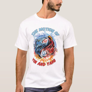 Rörelse i Yin och Yang Manar White T Shirt